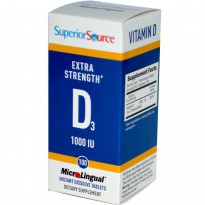 Superior Source, Extra Strength Vitamin D3, 1000 IU, 100 MicroLingual Instant Dissolve Tablets