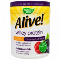 Nature's Way, Alive! Whey Protein, Berry Creme Flavored, 13.7 oz (390 g)