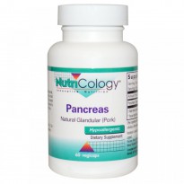 Nutricology, Pancreas, Natural Glandular (Pork), 60 Vegicaps