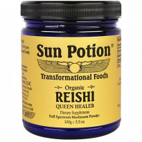 Sun Potion, Reishi Raw Mushroom Powder, Organic, 3.5 oz (100 g)