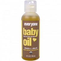 Everyone, Organic Baby Oil, Vitamin E+ Olive Oil, 4 fl oz (118 ml)