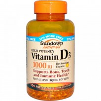 Sundown Naturals, Vitamin D3, 1000 IU, 400 Softgels