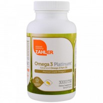 Zahler, Omega 3 Platinum, Advanced Omega 3 Fish Oil, 3000 mg, 90 Softgels
