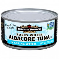 Crown Prince Natural, Albacore Tuna, Solid White, In Spring Water, 12 oz (340 g)