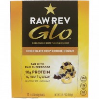 Raw Revolution, Glo, Chocolate Chip Cookie Dough, 12 Bars, 1.6 oz (46 g) Each