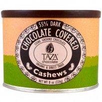 Taza Chocolate, Organic, 55% Dark Stone Ground Chocolate, Chocolate Covered Cashews, 8 oz (226 g)