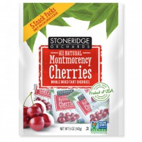 Stoneridge Orchards, Montmorency Cherries, Whole Dried Tart Cherries, 5 Packs, 1 oz (28 g) Each