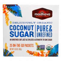 Madhava Natural Sweeteners, Organic Coconut Sugar, 25 Packets, 3.53 oz (100 g)