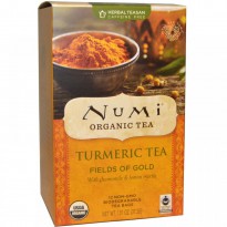 Numi Tea, Organic, Turmeric Tea, Fields of Gold, 12 Tea Bags, 1.31 oz (37.2 g)