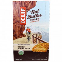 Clif Bar, Organic, Nut Butter Filled Energy Bar, Coconut Almond Butter, 12 Energy Bars, 1.76 oz (50 g) Each