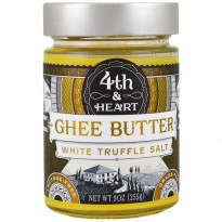 4th & Heart, Ghee Butter, Grass-Fed, White Truffle Salt, 9 oz (225 g)