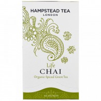 Hampstead Tea, Organic Spiced Green Tea, Life Chai, 20 Sachets