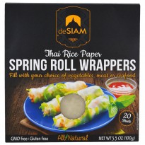 deSIAM, Thai Rice Paper, Spring Roll Wrappers, 20 Sheets, 3.5 oz (100 g)