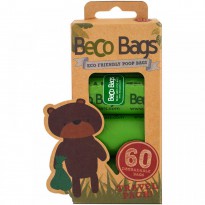 Beco Pets, Eco-Friendly Poop Bags, 60 Degradable Bags, 4 Rolls