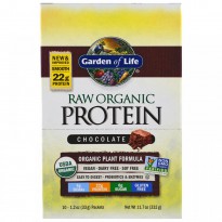 Garden of Life, Raw Organic Protein, Organic Plant Formula, Chocolate, 10 Packets, 1.2 oz (33 g) Each