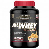 ALLMAX Nutrition, AllWhey Gold, 100% Whey Protein + Premium Whey Protein Isolate, Salted Caramel Popcorn, 5 lbs. (2.27 kg)