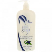 Organic Fiji, Face and Body Lotion with Organic Coconut Oil, Night Blooming Jasmine, 12 oz (354 ml)