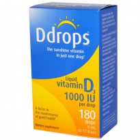 Ddrops, Liquid Vitamin D3, 1000 IU, 0.17 fl oz (5 ml)