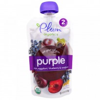 Plum Organics, Stage 2,  Eat Your Colors, Purple, Plum, Eggplant, Blueberry & Sorghum, 3.5 oz (99 g)
