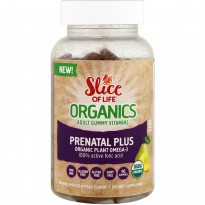 Hero Nutritional Products, Slice of Life Organics, Adult Gummy Vitamins, Prenatal Plus , Organic Apricot & Pear, 90 Gummies
