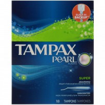 Tampax, Pearl Super, Unscented, 18 Tampons