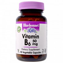 Bluebonnet Nutrition, Vitamin B-6, 50 mg, 90 Veggie Caps